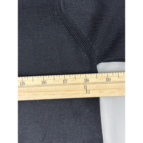 Belford Knit Sweater Womens Small Black 100% Silk Henley Tunic - Picture 4 of 12